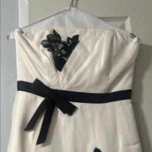 Elegant White Dress with Black Accents